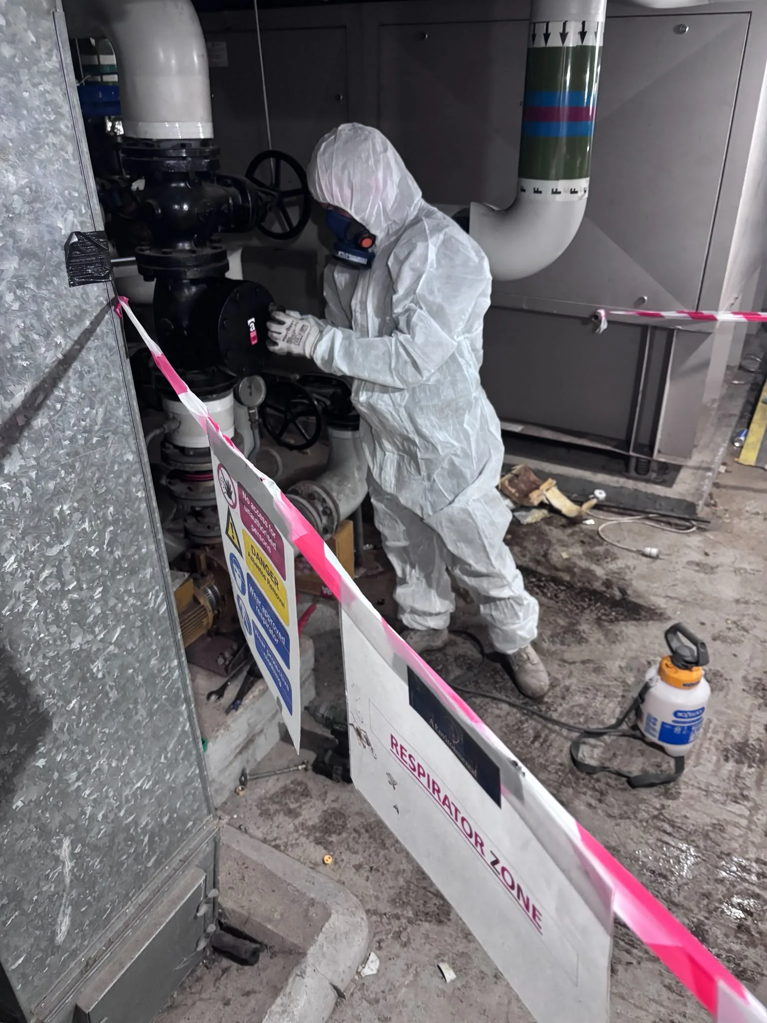 Asbestos artex removal from concrete soffit in Bromley by Bow